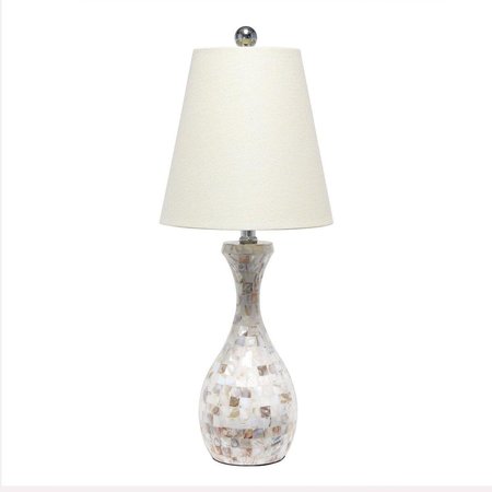 FEELTHEGLOW Seashell Mosaic Look Table Lamp FE2519944